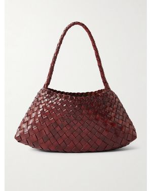 Dragon Diffusion Rosanna Mini Woven Leather Tote - Red