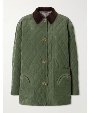 Blazé Milano Clelia Matellassé Cotton-Corduroy Jacket - Green