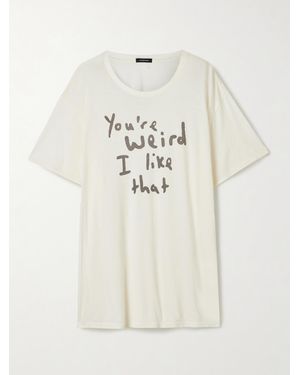 R13 You'Re Weird Boy Printed Cotton And Cashmere-Blend Jersey T-Shirt - Natural
