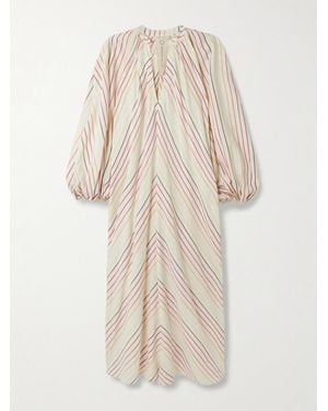 Marrakshi Life Touareg Striped Cotton Maxi Dress - Natural