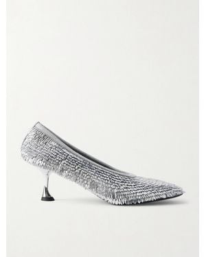 Proenza Schouler Tee Sequined Mesh Pumps - White