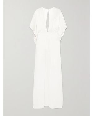 Temperley London Cape-effect Silk-satin Gown - White