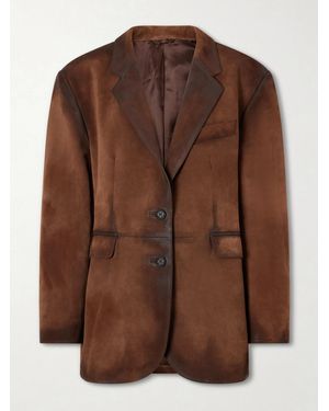 Acne Studios Distressed Suede Blazer - Brown