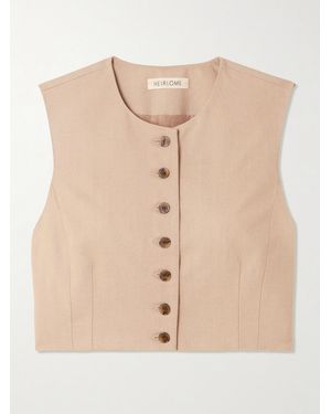 Heirlome Danielle Cropped Silk Top - Natural