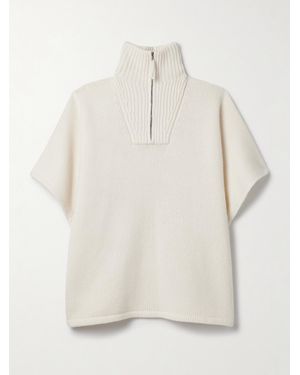 arch4 Mona Poncho Aus Kaschmir - Weiß