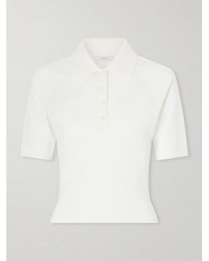Givenchy Cropped Cotton-Blend Polo Shirt - White