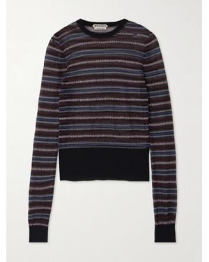 JW Anderson Intarsia-Knit Cotton-Blend Sweater - Blue