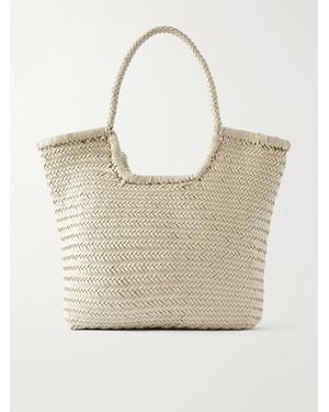 Dragon Diffusion Ns Diagonal Triple Jump Woven Leather Tote - Natural