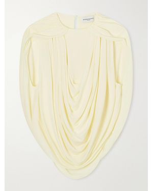 Brandon Maxwell The Astor Draped Jersey Blouse - Natural