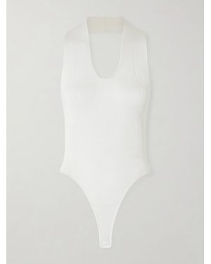 KHAITE Toto Stretch-Knit Halterneck Bodysuit - White