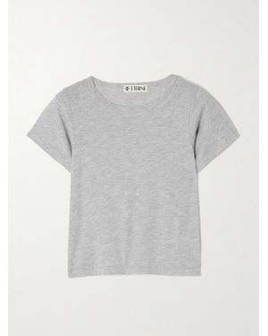 ÉTERNE Baby Tee Verkürztes T-Shirt Aus Jersey Aus Einer Baumwoll-Modalmischung - Grau