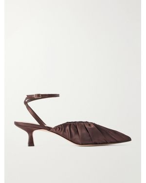 Loeffler Randall Rio 35 Gathered Satin Court Shoes - Brown