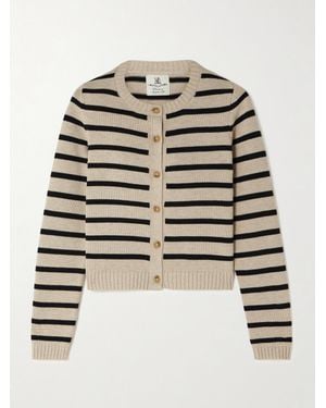 Denimist Cropped Striped Cotton-Blend Cardigan - Natural