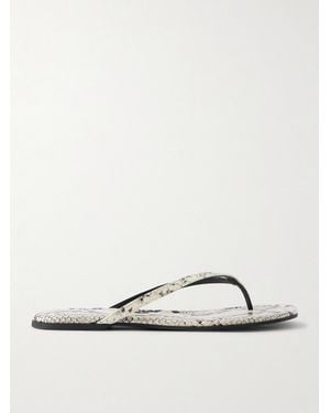 STAUD Freja Snake-Embossed Leather Flip Flops - Multicolor