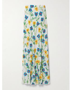 Ashish Embellished Georgette Maxi Skirt - Blue