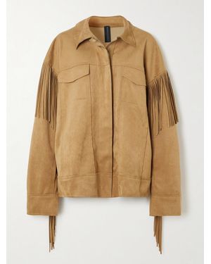 Norma Kamali Fringed Oversized Brushed Jacket - Natural