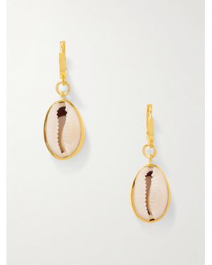 Tohum Design Concha Puka Vermeil Earrings - White