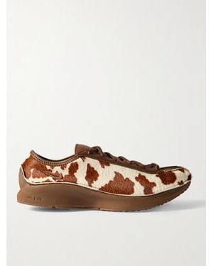 Nike Air Superfly Lx Cow-Print Calf Hair And Leather Sneakers - Brown