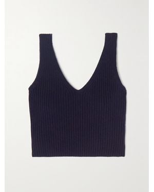 Eres Raphaelle Ribbed Wool And Cashmere-Blend Tank - Blue