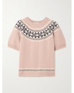 FRAME Fair Isle Cashmere Sweater - Pink