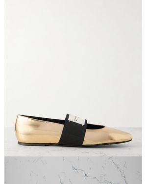 Givenchy Flache Schuhe Aus Leder Mit Spiegeleffekt Und Logoapplikation - Mettallic