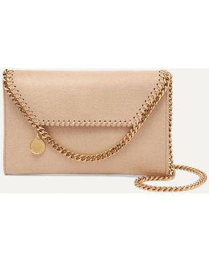 Stella McCartney Falabella Mini Schultertasche Aus Gebürstetem Kunstleder - Natur