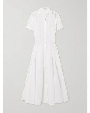 Victoria Beckham Paneled Cotton-Poplin Midi Shirt Dress - White