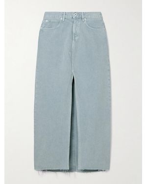 SLVRLAKE Denim Frayed Denim Midi Skirt - Blue