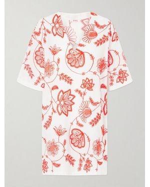 Eres Embroidered Cotton-Blend Mini Dress