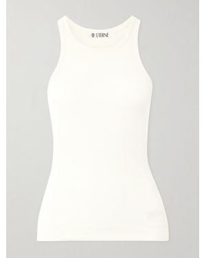 ÉTERNE Ribbed Stretch-Jersey Tank - White