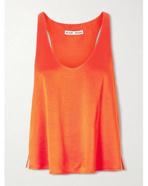 Blazé Milano Novalis Merens Satin-Crepe Tank - Orange