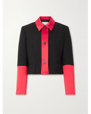 Ferragamo Silk-trimmed Bouclé Jacket - Red