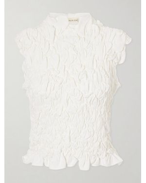 Heirlome Sloane Silk-Crepe Top - White