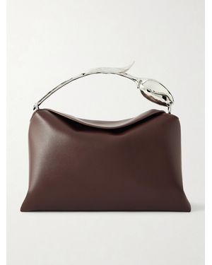 Erdem Bloom Medium Leather Shoulder Bag - Brown