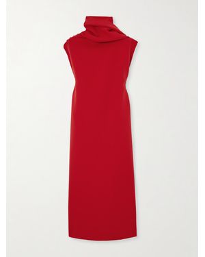 Carven Scarf-Detailed Crepe Midi Dress - Red