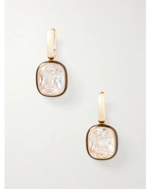 Roxanne Assoulin Cubic Cushion-Tone, Cubic Zirconia And Enamel Earrings - Natural
