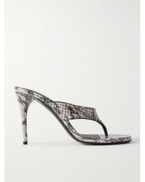 Alaïa Mules En Couleuvre Elaphe À Finitions En Cuir Verni Tong 90 - Multicolore