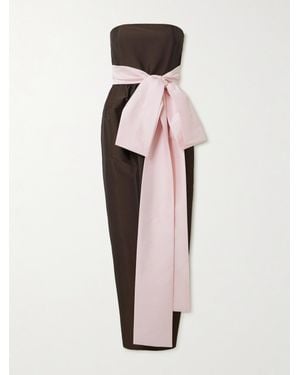 BERNADETTE Lina Trägerlose Robe Aus Taft Mit Schleife - Pink