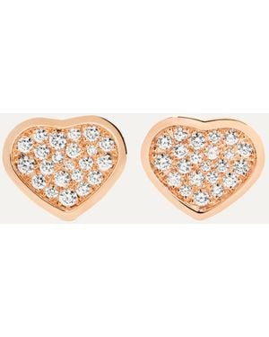 Chopard Happy Hearts Ohrringe Aus 18 Karat Roségold Mit Diamanten - Natur
