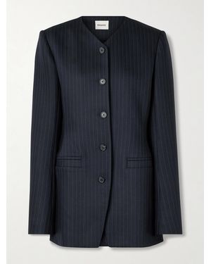 KHAITE Naran Blazer Aus Webstoff Mit Fischgratmuster Und Nadelstreifen - Blau