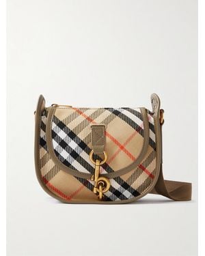 Burberry Sac Porté Épaule En Toile Jacquard Enduite À Carreaux Et À Finitions En Cuir - Neutre