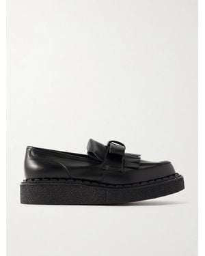Comme des Garçons George Cox Ribbon Leather Loafers - Black