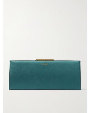 Saint Laurent Pochette En Satin Midnight Small - Vert