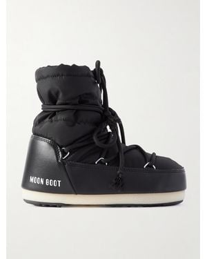 Moon Boot Icon Light Low Shell And Faux Leather Snow Boots - Black
