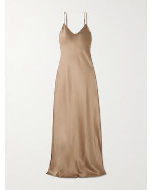 ÉTERNE Mila Silk-Blend Satin Maxi Dress - Natural