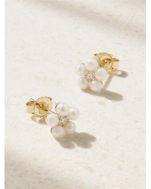 Mizuki 14-Karat, Pearl And Diamond Earrings - Natural