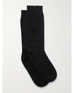 Lisa Yang Brushed-Cashmere Socks - Black
