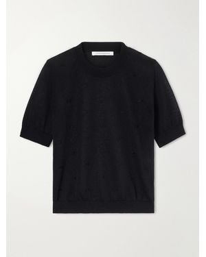 Cecilie Bahnsen Cbfillo Embroidered Knitted Ramie Blouse - Black