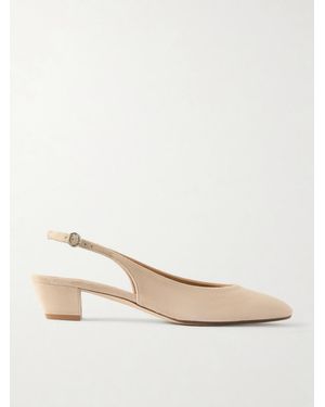 Aeyde Celeste Suede Slingback Pumps - Natural