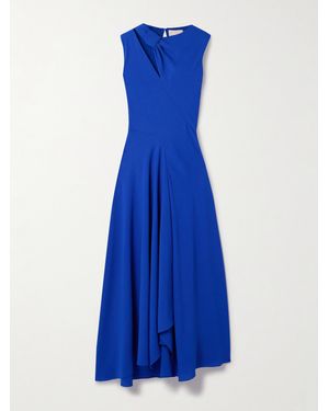 ROKSANDA Alma Cutout Knotted Draped Crepe Midi Dress - Blue